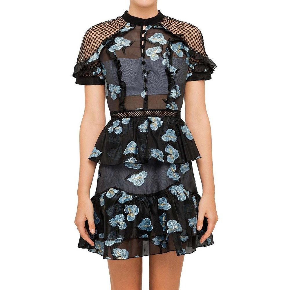 Sale! Self-Portrait Open-Back Cape Cocktail Dress